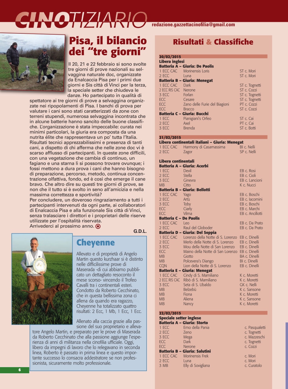 La Gazzetta Della Cinofilia Venatoria Preview Pages