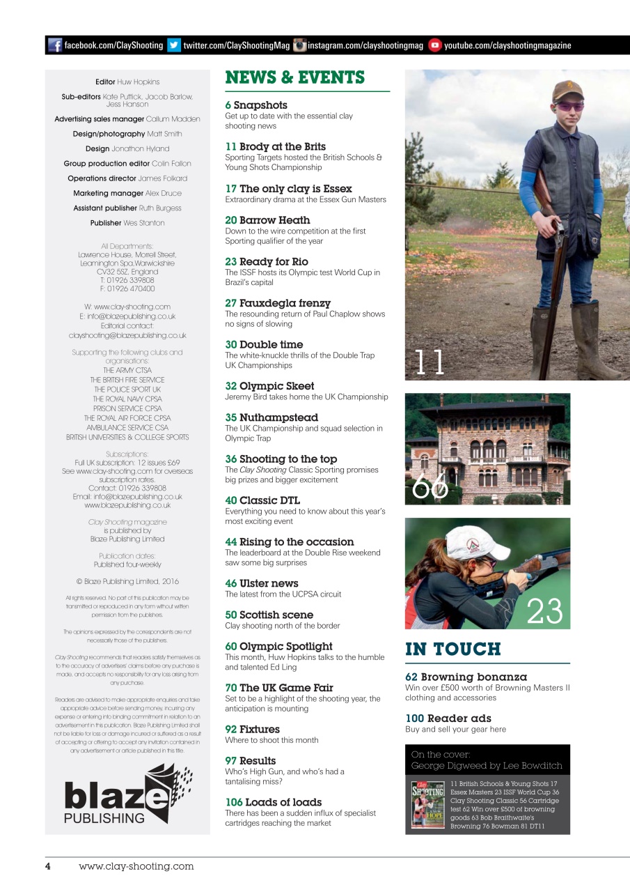 Clay Shooting Preview Pages
