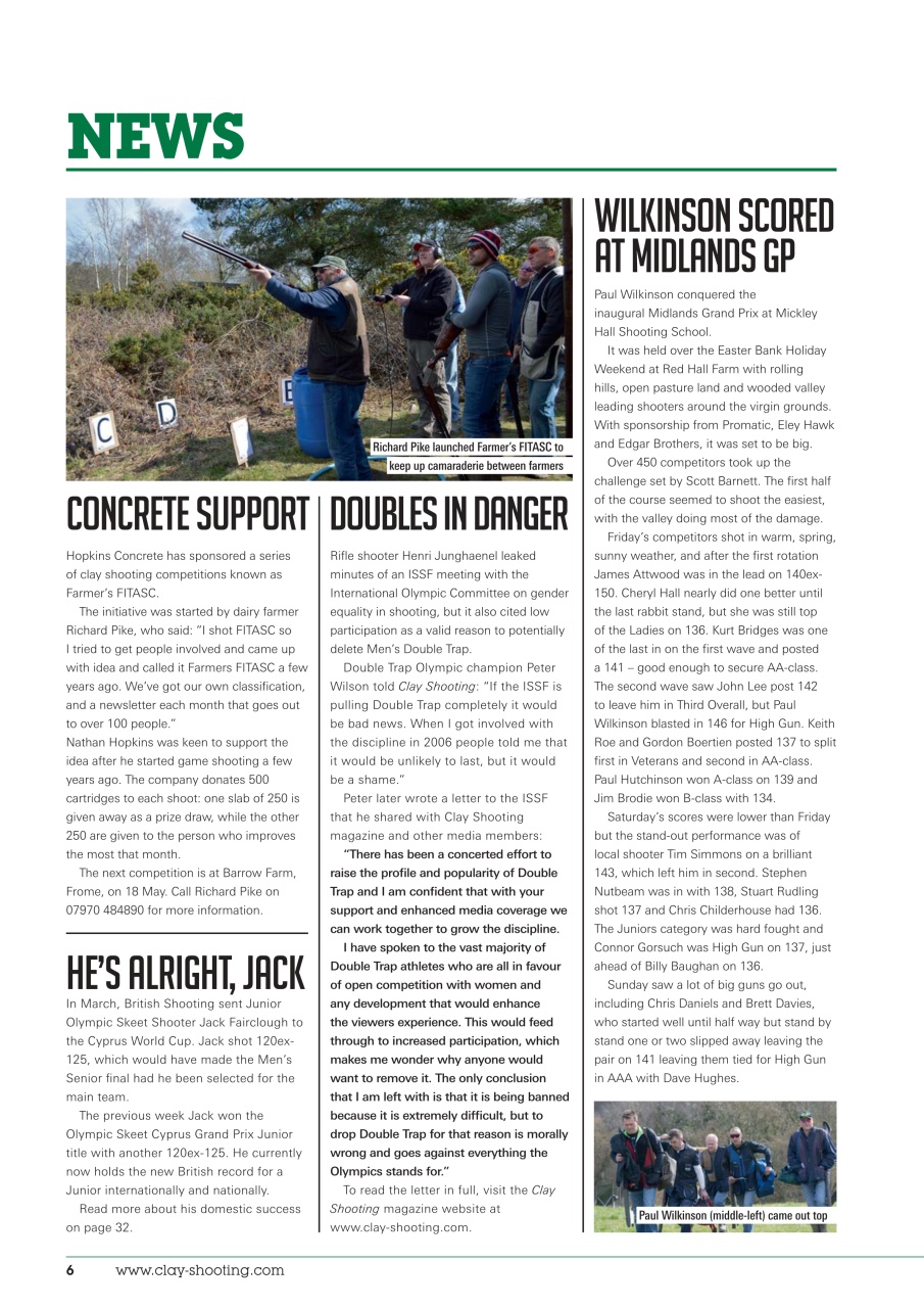 Clay Shooting Preview Pages