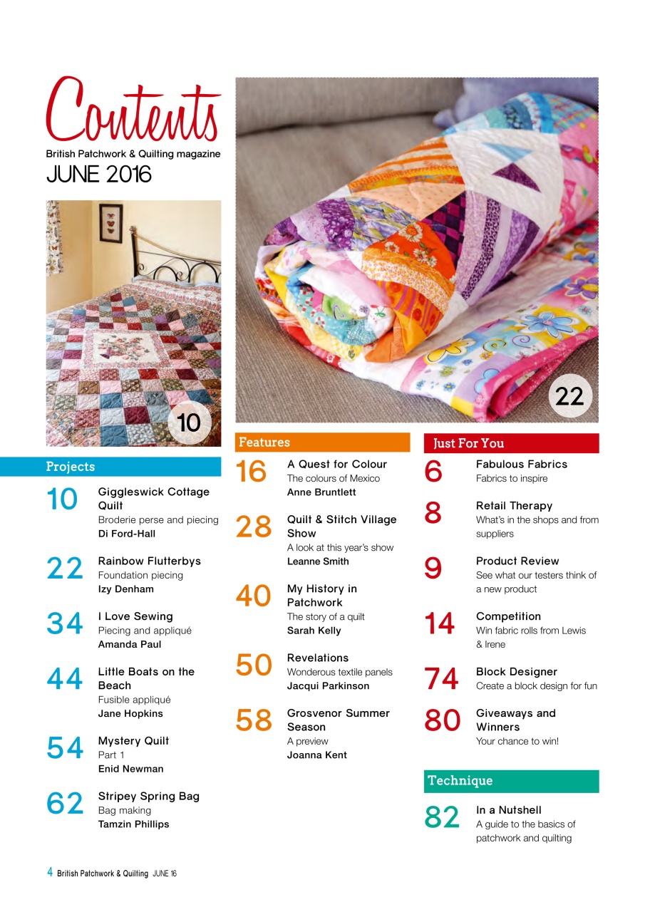 Patchwork and Quilting Preview Pages