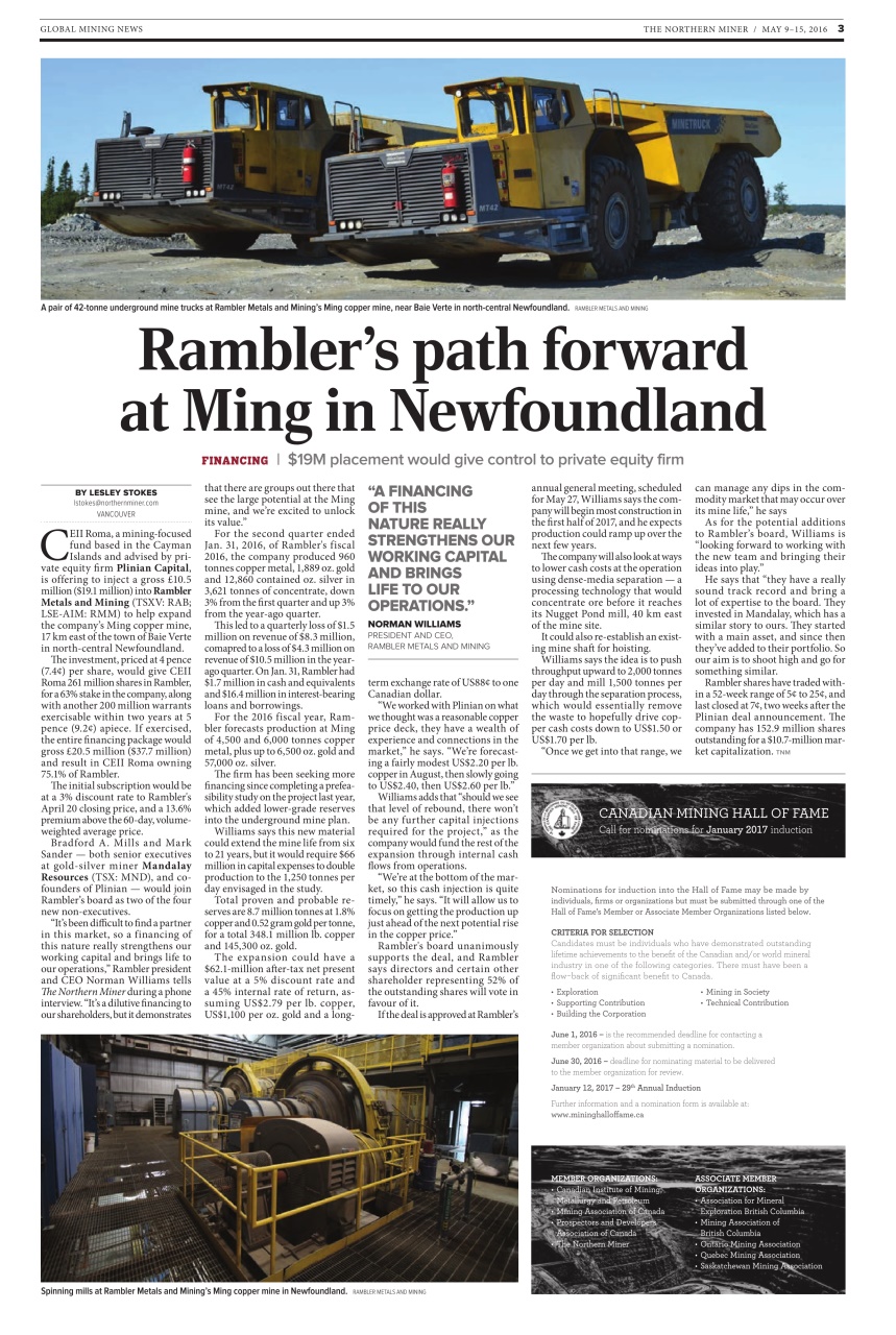 The Northern Miner Preview Pages