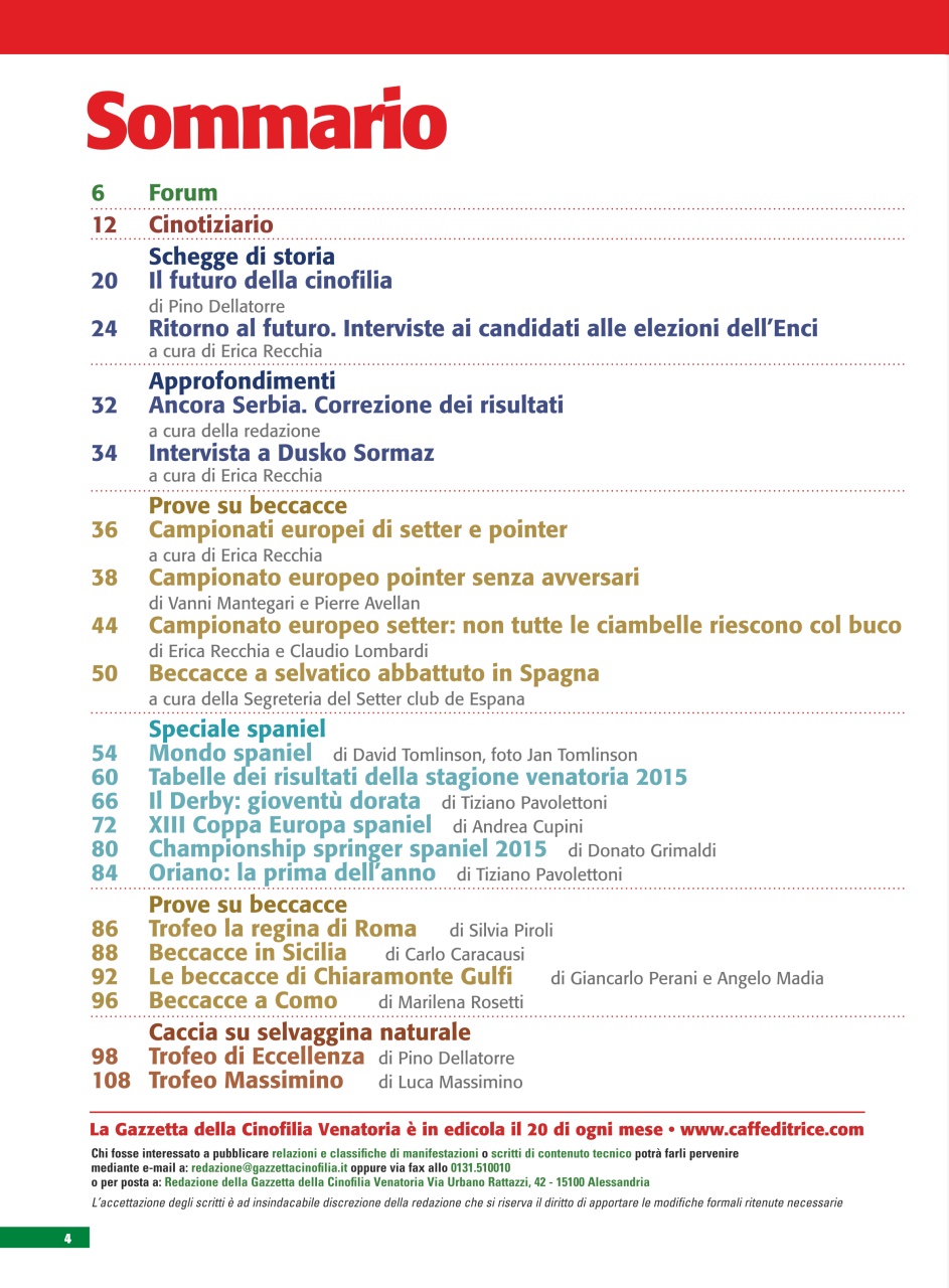 La Gazzetta Della Cinofilia Venatoria Preview Pages