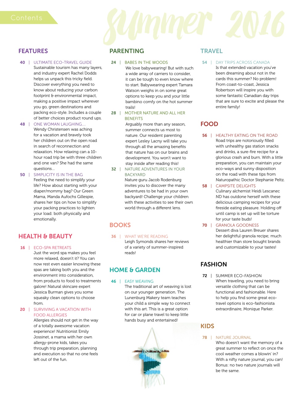 Ecoparent Magazine Preview Pages