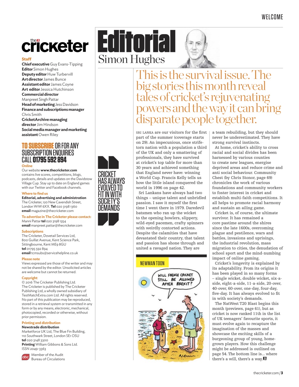 The Cricketer Magazine Preview Pages