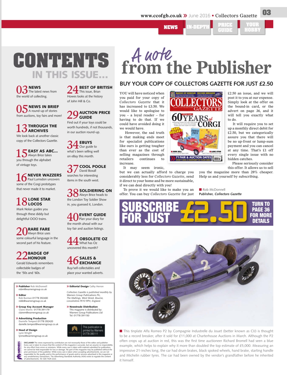Collectors Gazette Preview Pages
