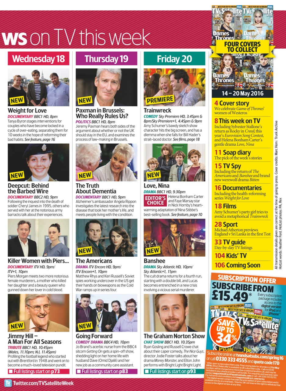 TV & Satellite Week Preview Pages