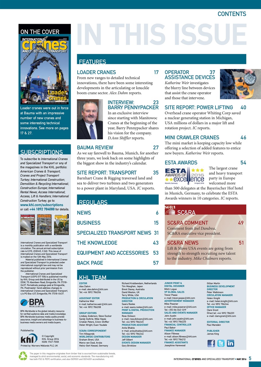 Int. Cranes and Specialized Transp Preview Pages