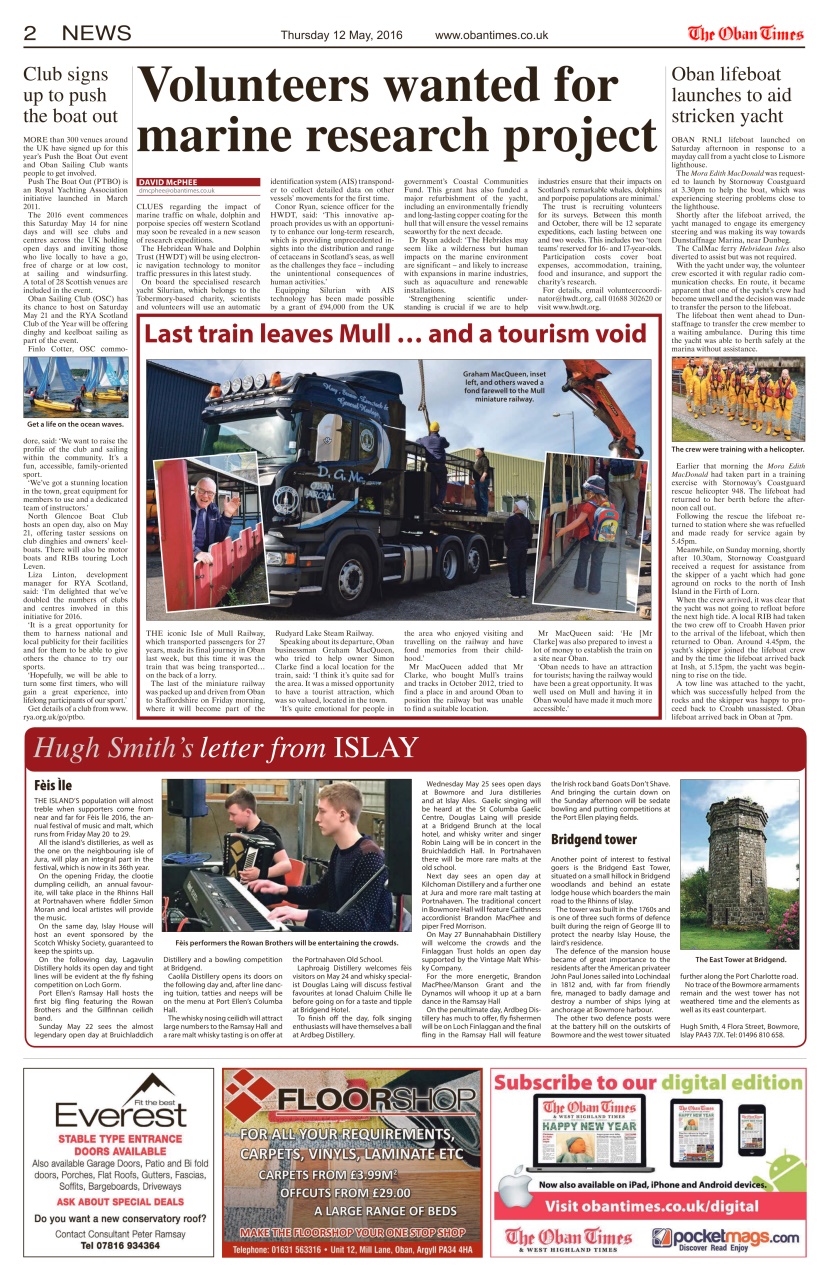 The Oban Times & Lochaber Times Preview Pages