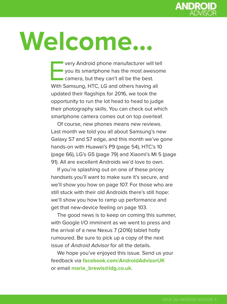Android Advisor Preview Pages