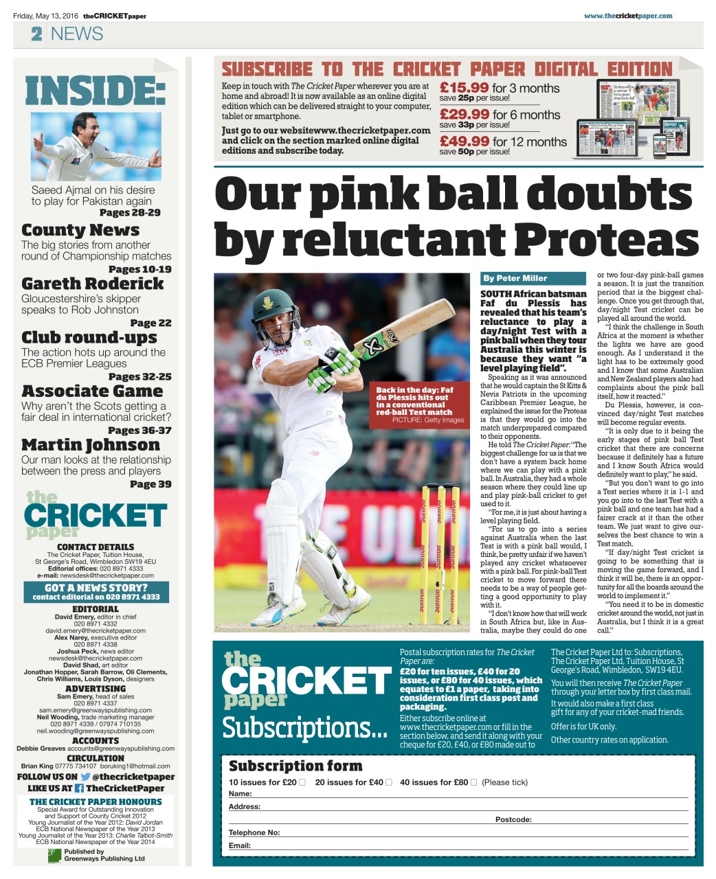The Cricket Paper Preview Pages