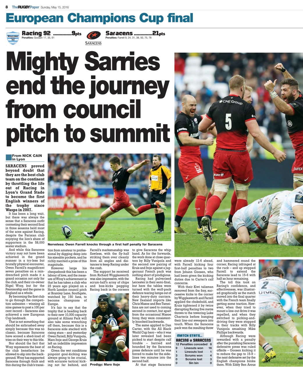 The Rugby Paper Preview Pages