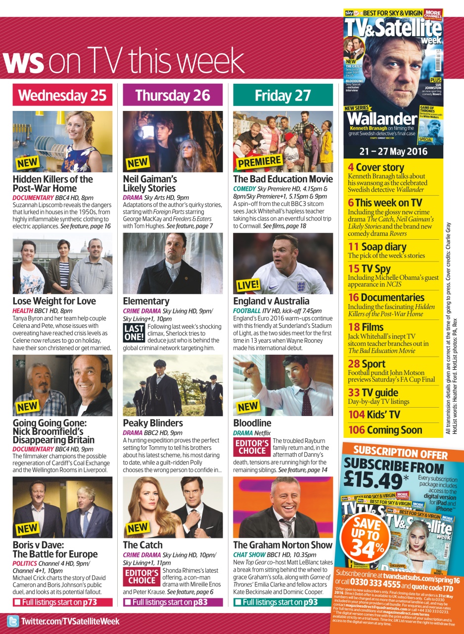 TV & Satellite Week Preview Pages