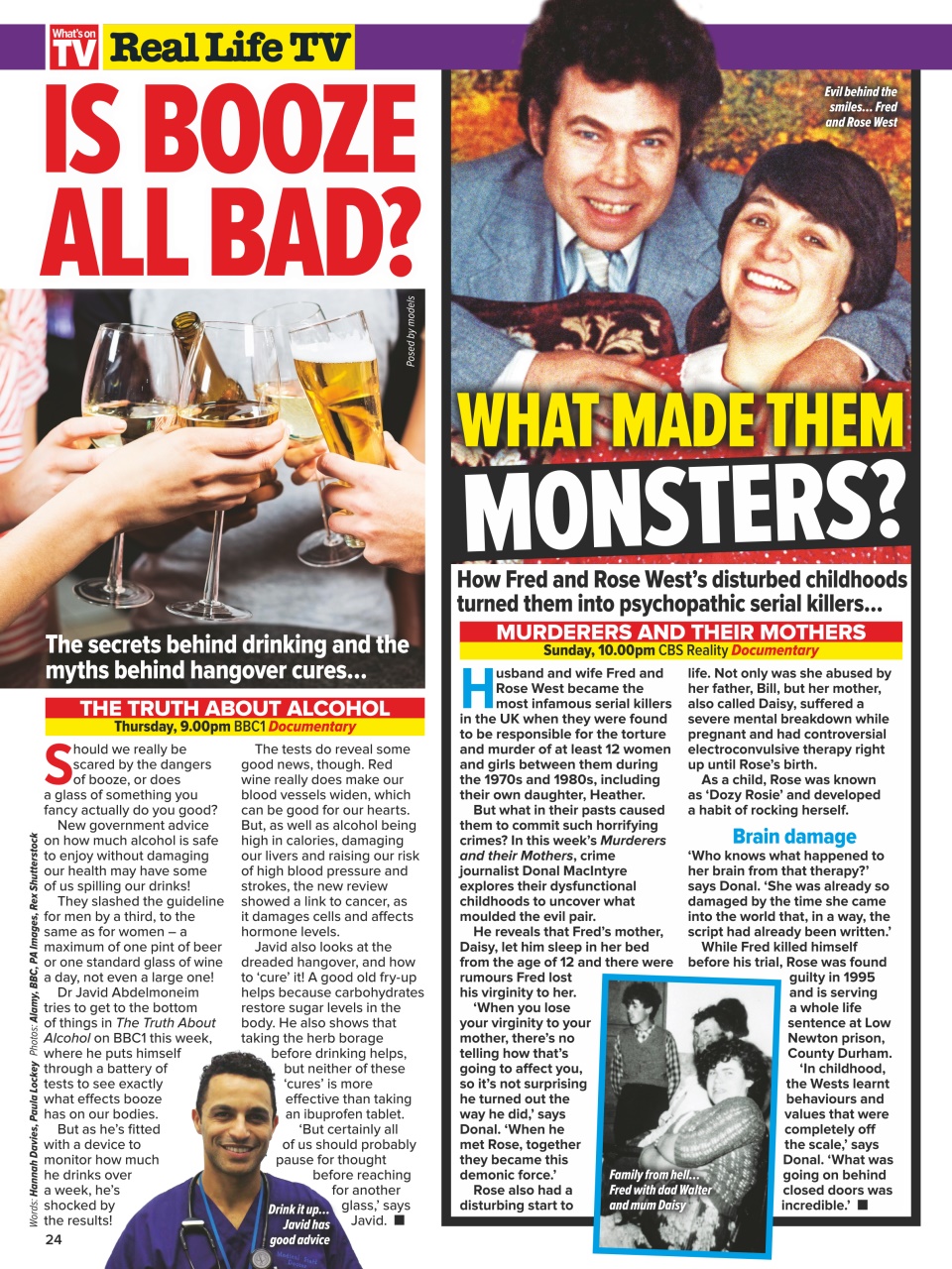 What's on TV Preview Pages