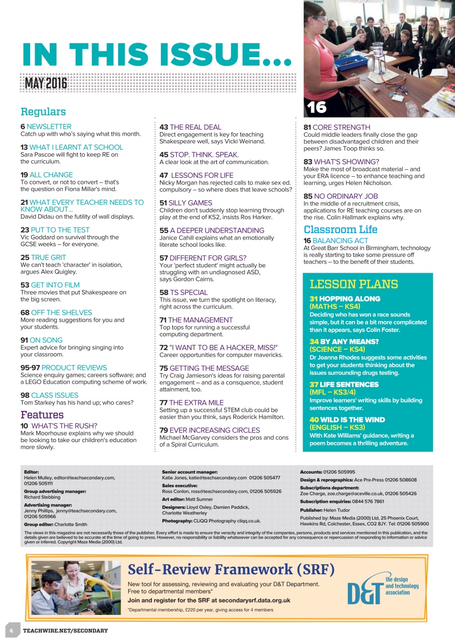 Teach Secondary Preview Pages