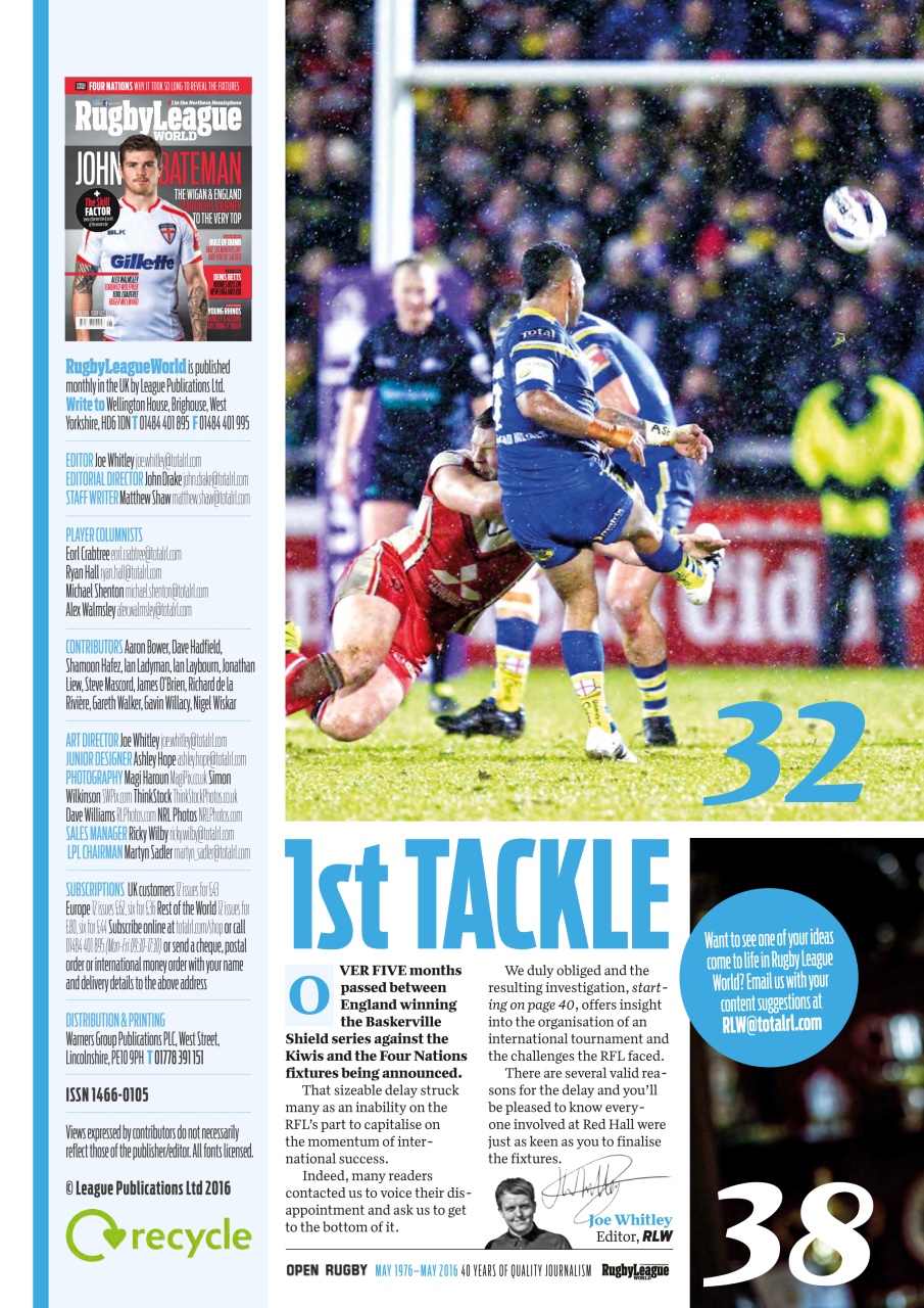 Rugby League World Preview Pages
