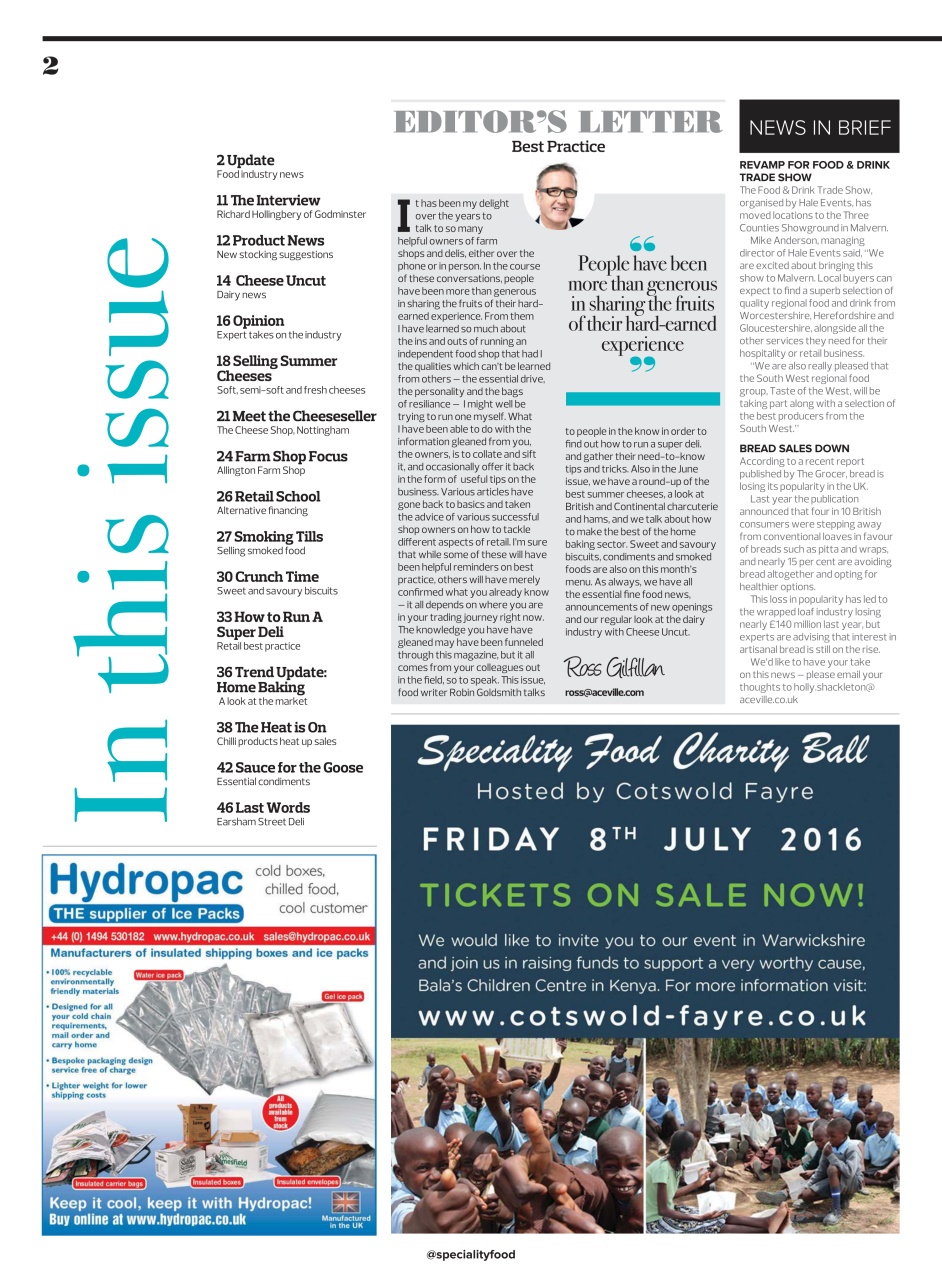 Speciality Food Preview Pages
