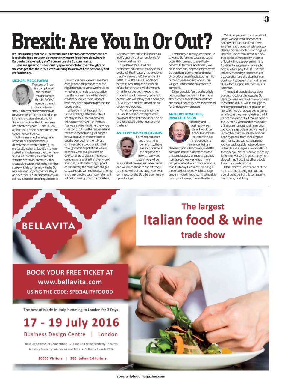 Speciality Food Preview Pages