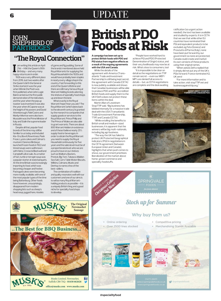 Speciality Food Preview Pages