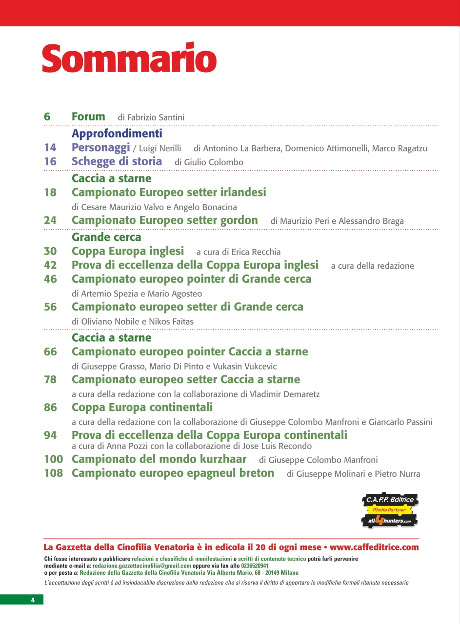 La Gazzetta Della Cinofilia Venatoria Preview Pages