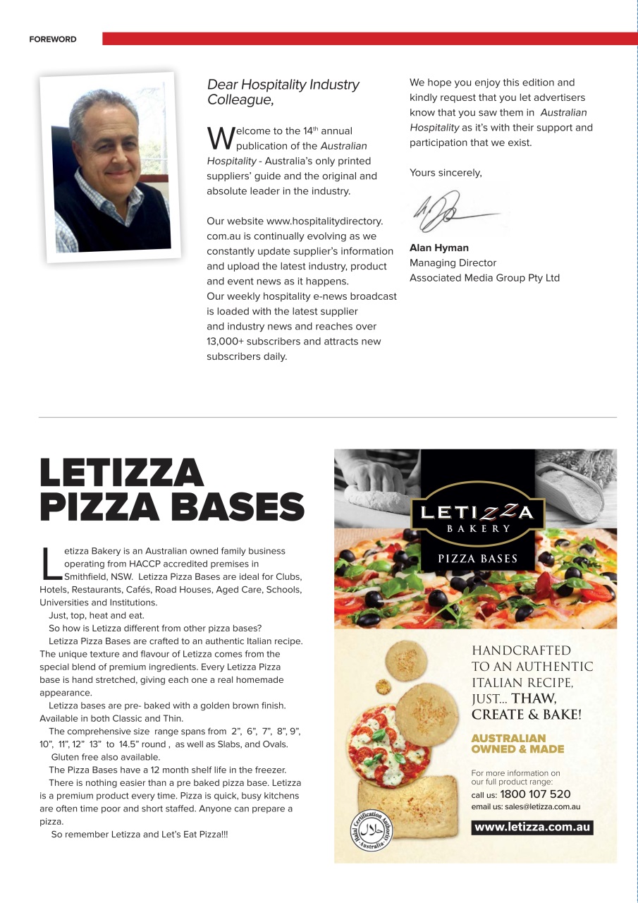 Australian Hospitality Directory Preview Pages