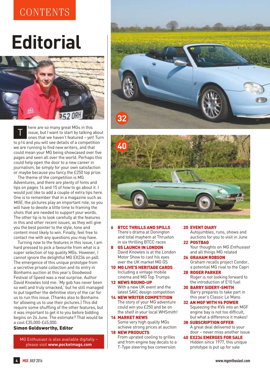 MG Enthusiast Preview Pages