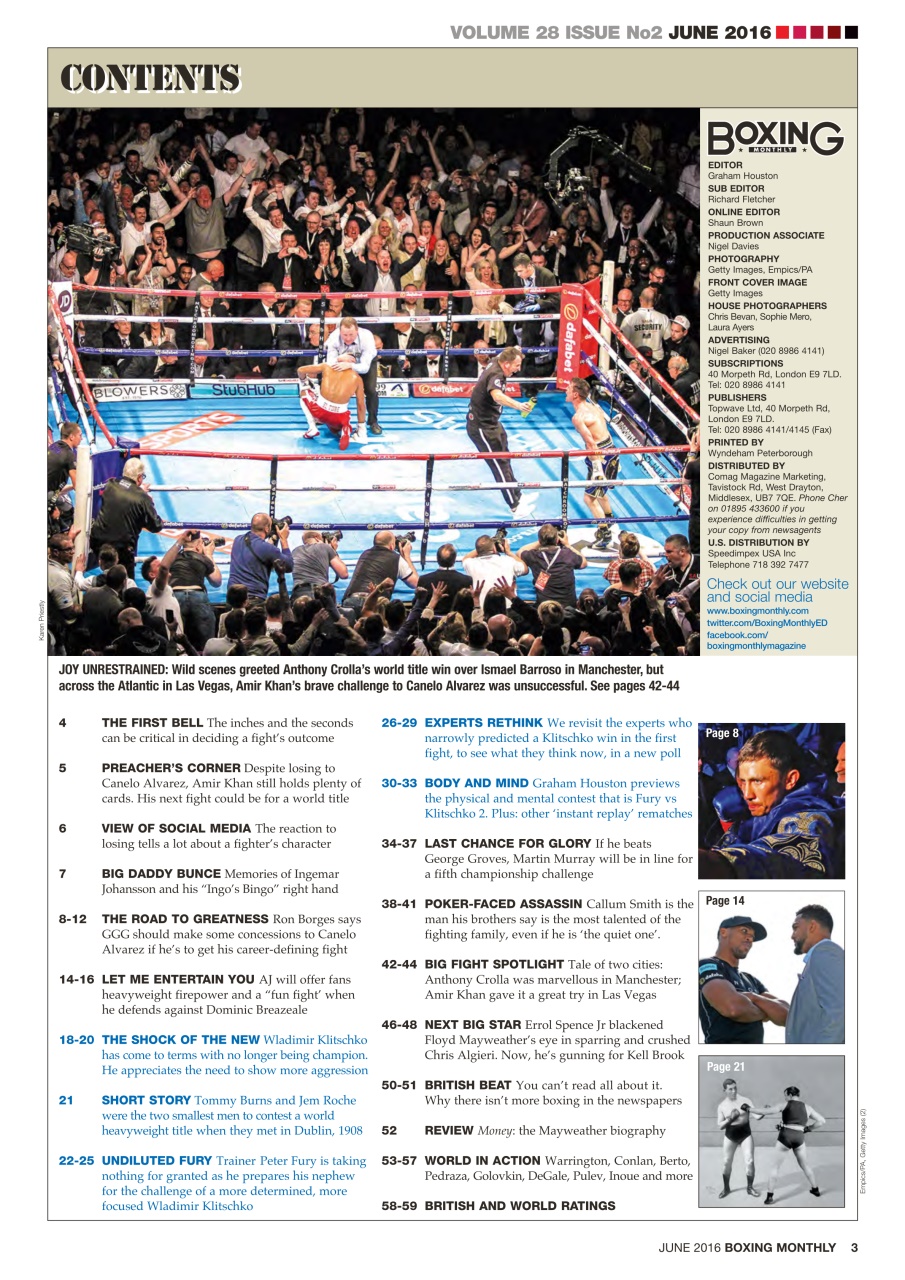 Boxing Monthly Preview Pages