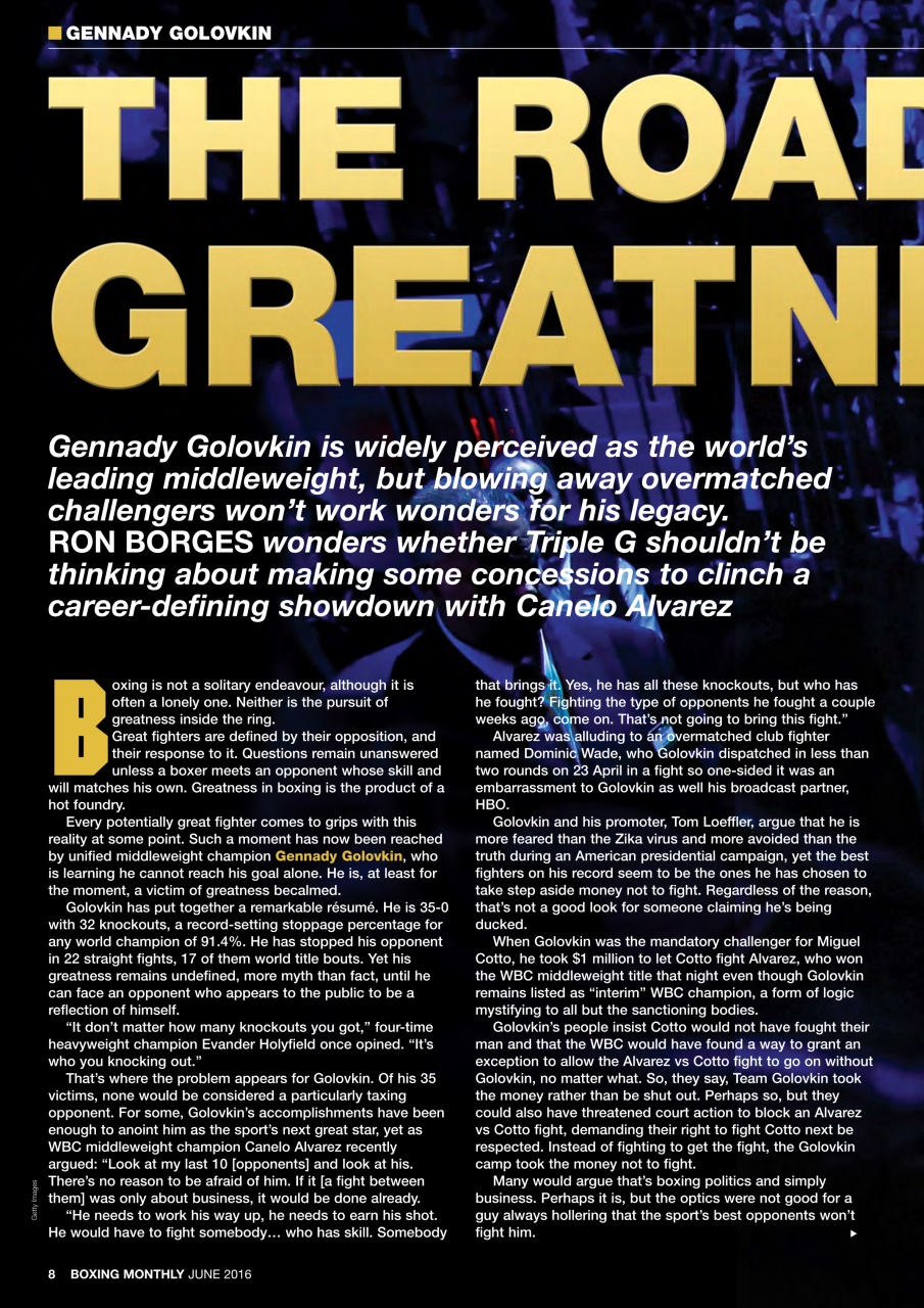 Boxing Monthly Preview Pages