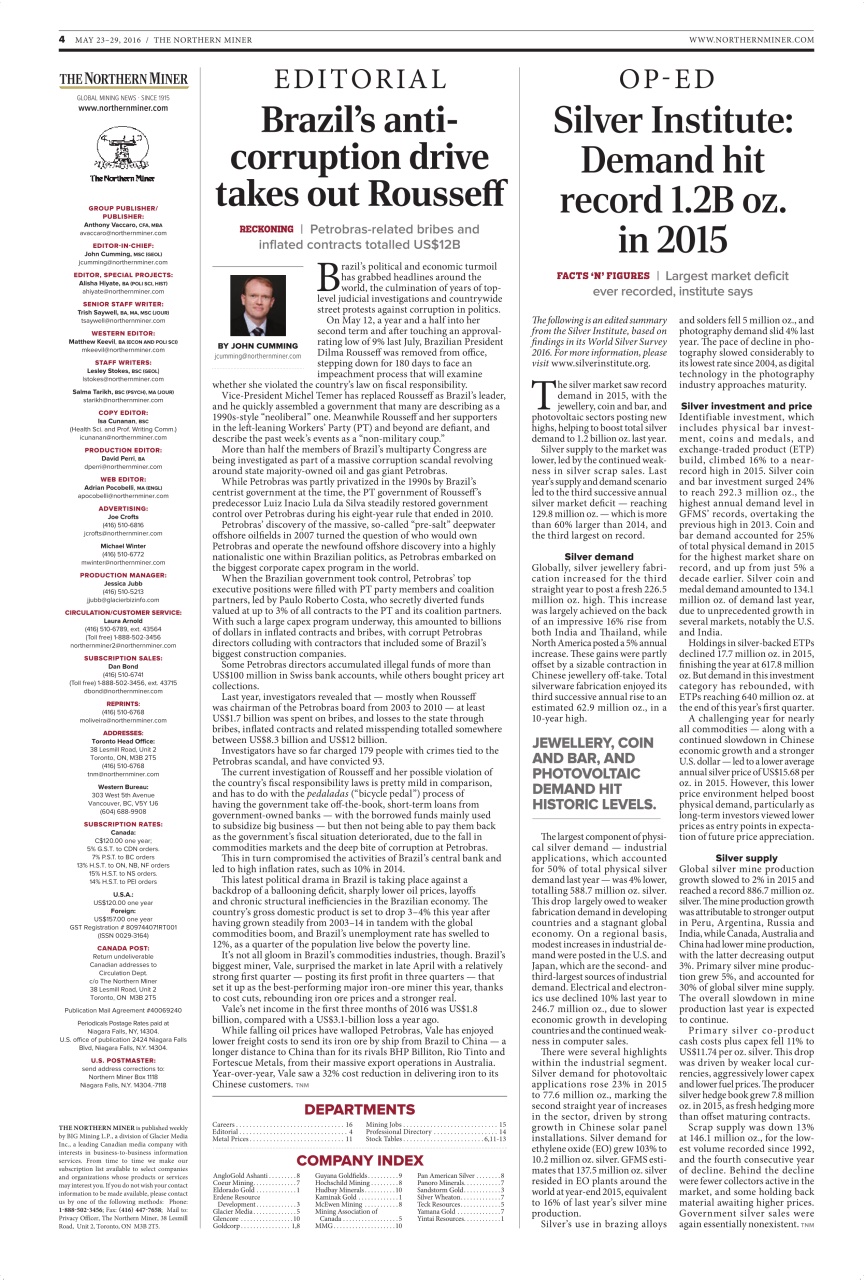 The Northern Miner Preview Pages