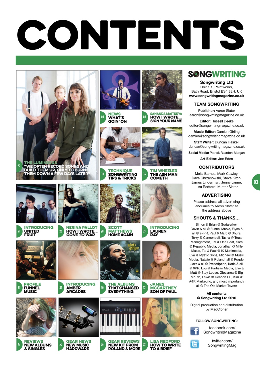 Songwriting Magazine Preview Pages