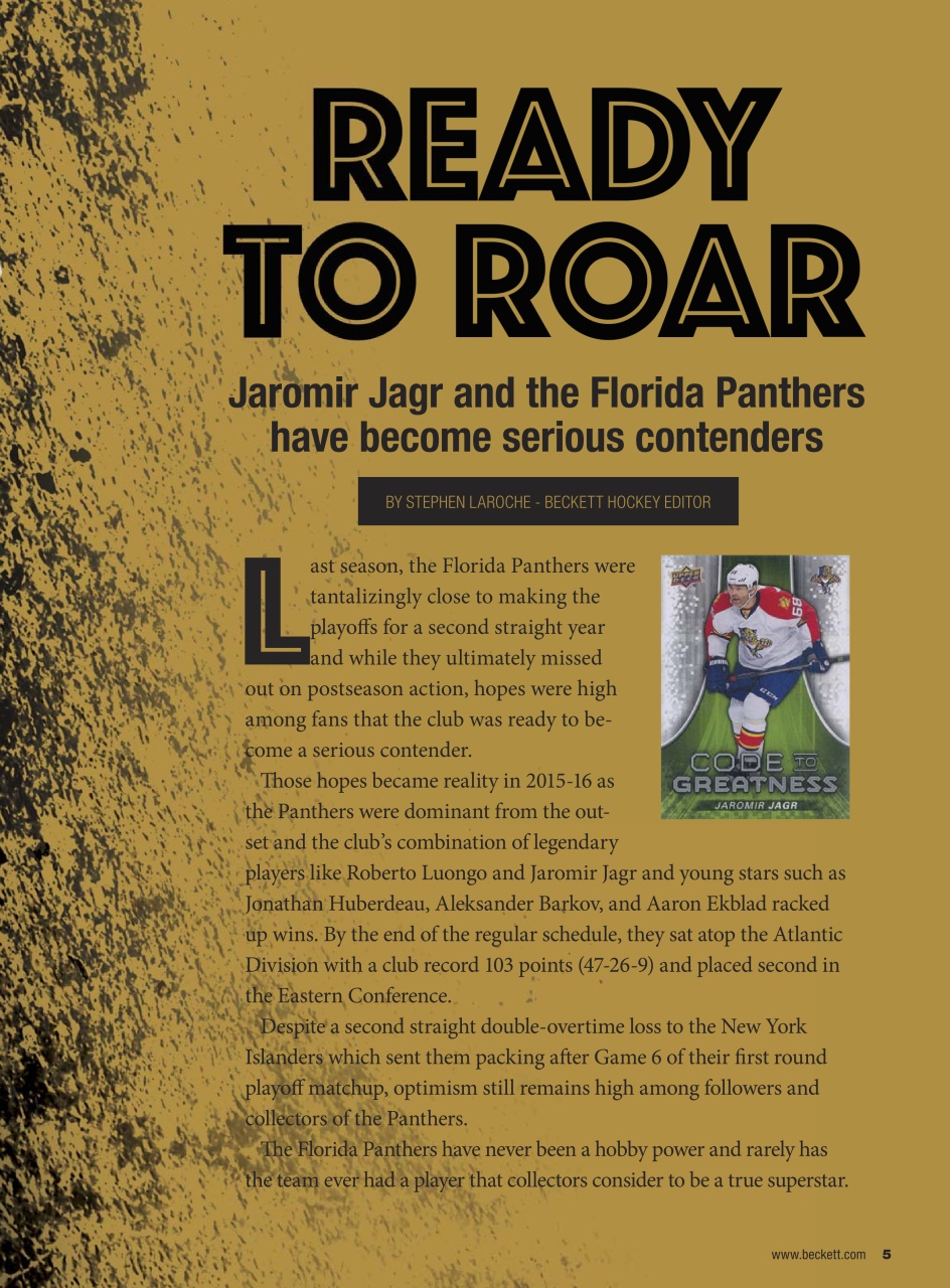 Beckett Hockey Magazine Preview Pages