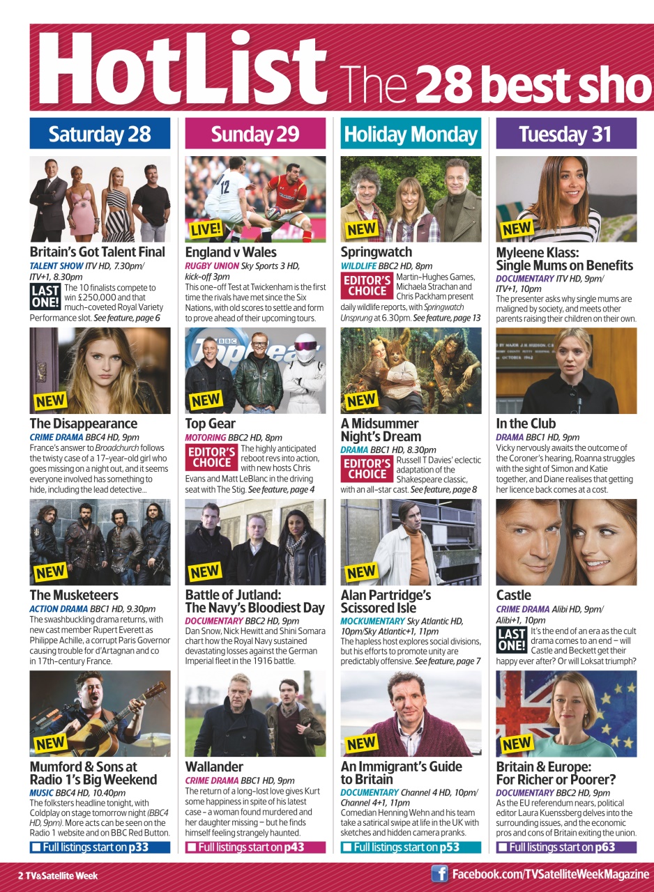 TV & Satellite Week Preview Pages