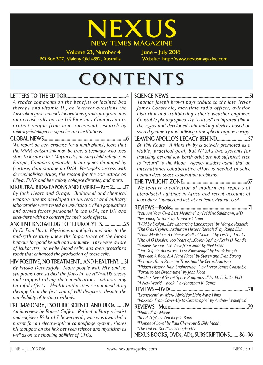 Nexus Magazine Preview Pages