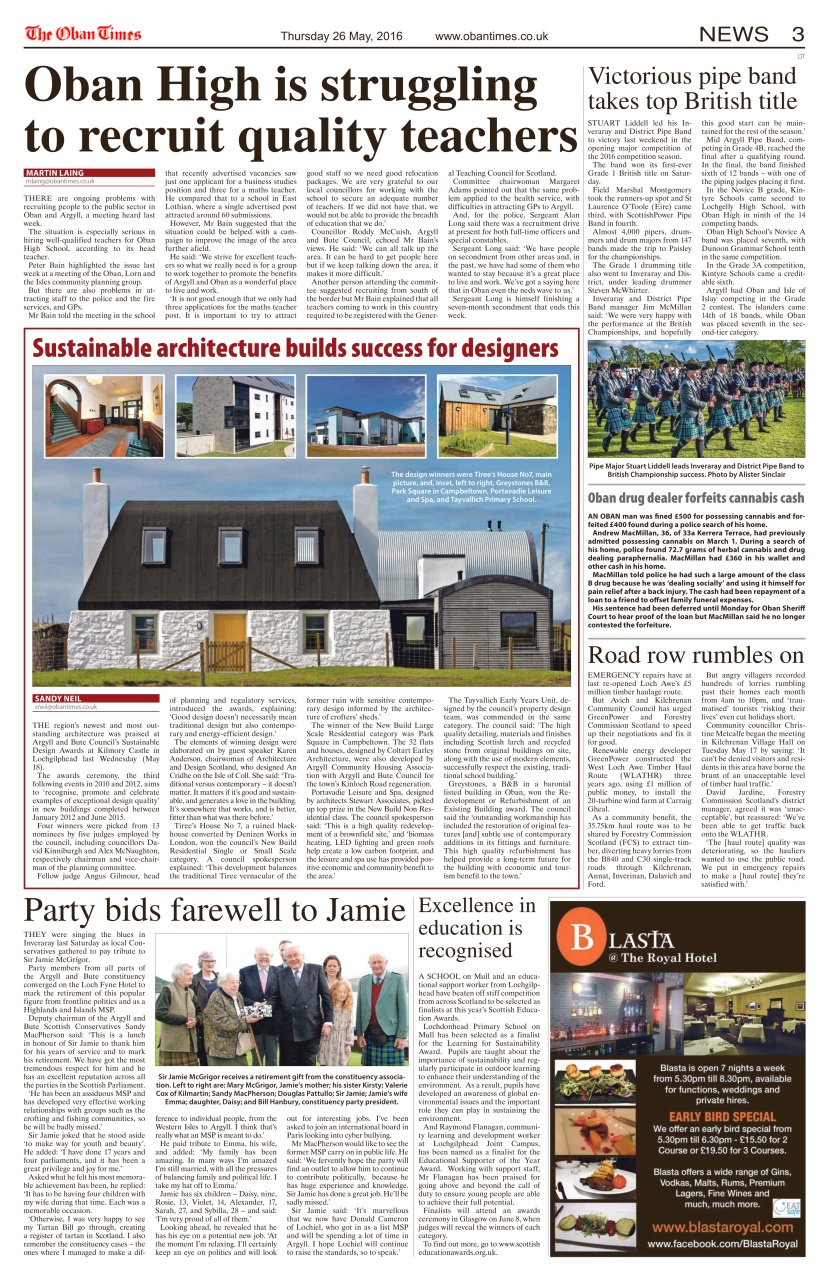 The Oban Times & Lochaber Times Preview Pages