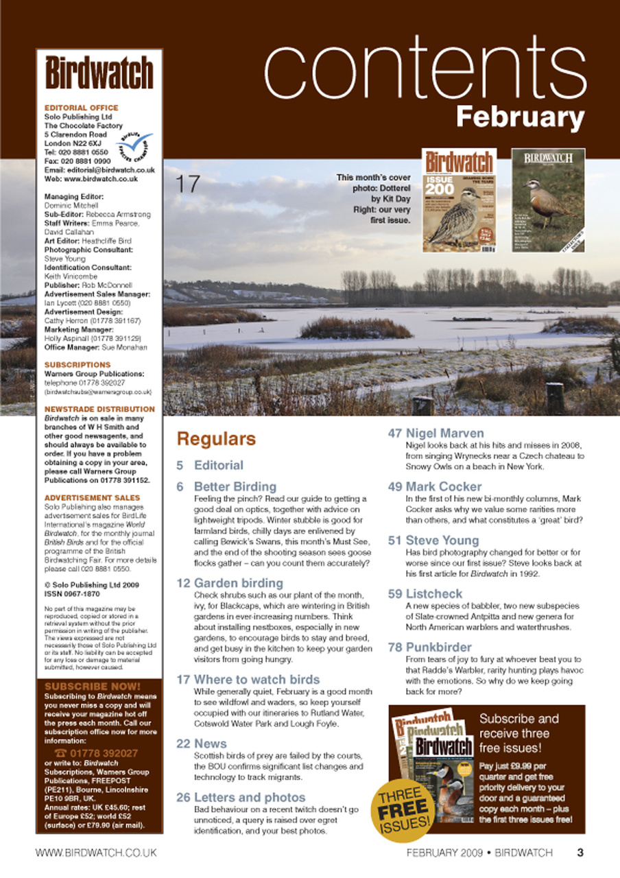 Birdwatch Magazine Preview Pages