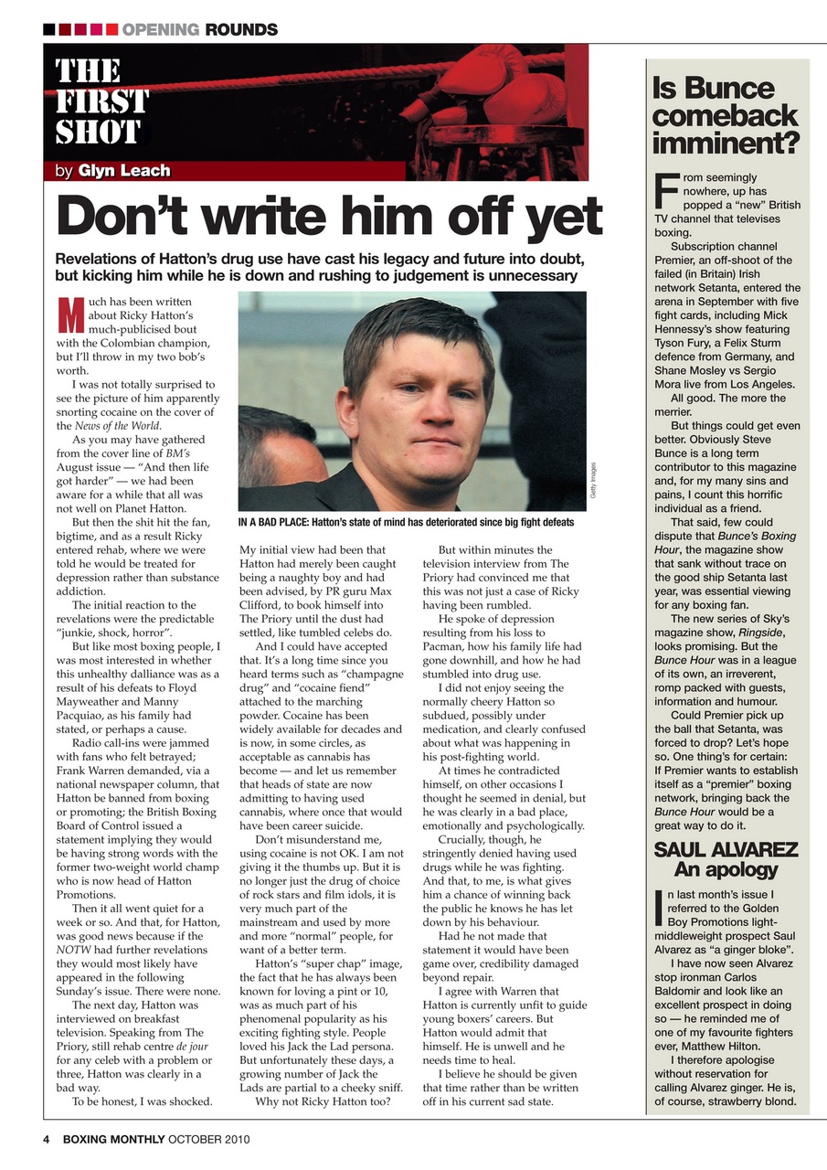 Boxing Monthly Preview Pages