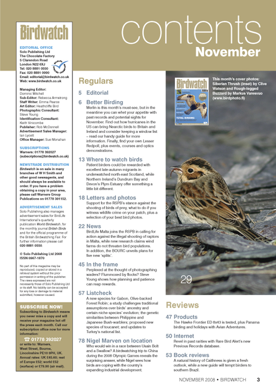 Birdwatch Magazine Preview Pages