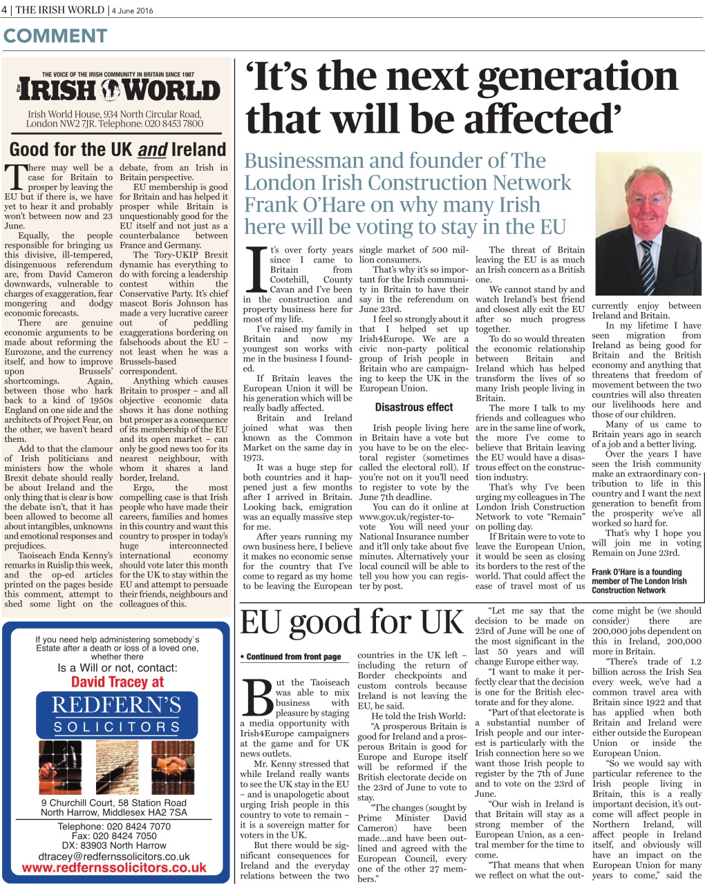 Irish World Preview Pages