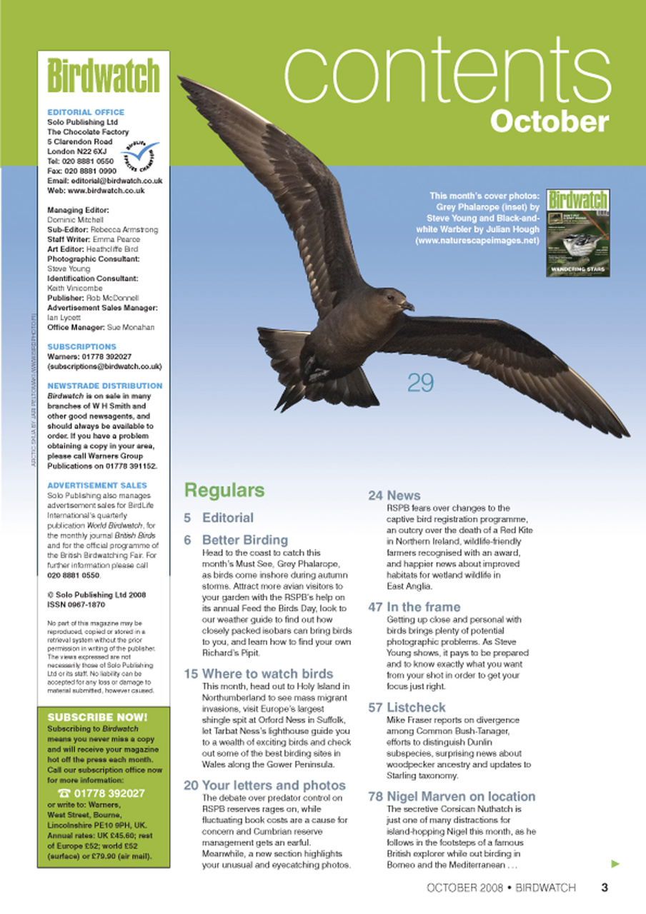 Birdwatch Magazine Preview Pages