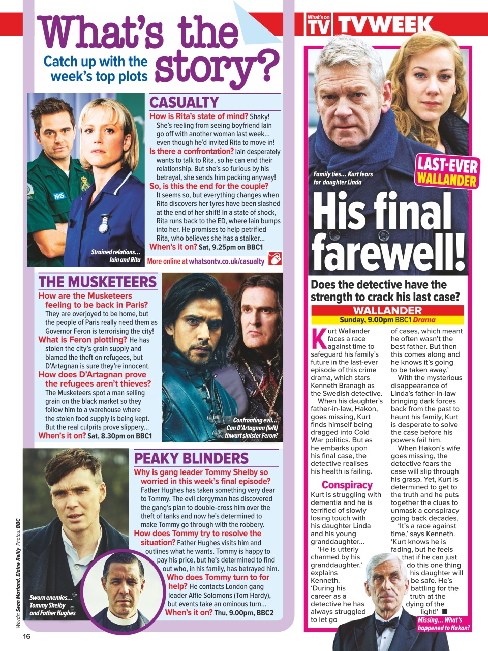 What's on TV Preview Pages