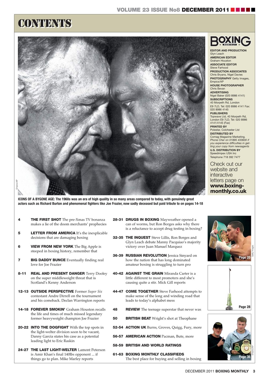 Boxing Monthly Preview Pages