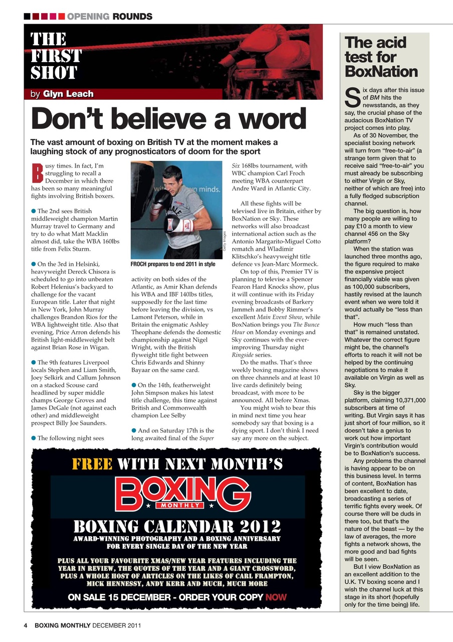 Boxing Monthly Preview Pages