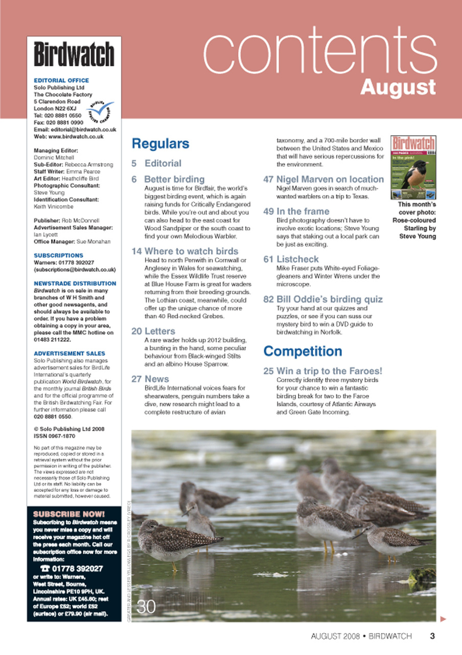 Birdwatch Magazine Preview Pages