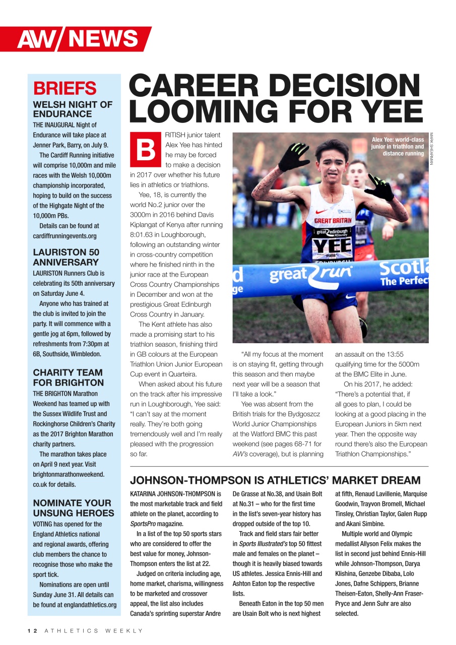 AW – Athletics Weekly Magazine Preview Pages