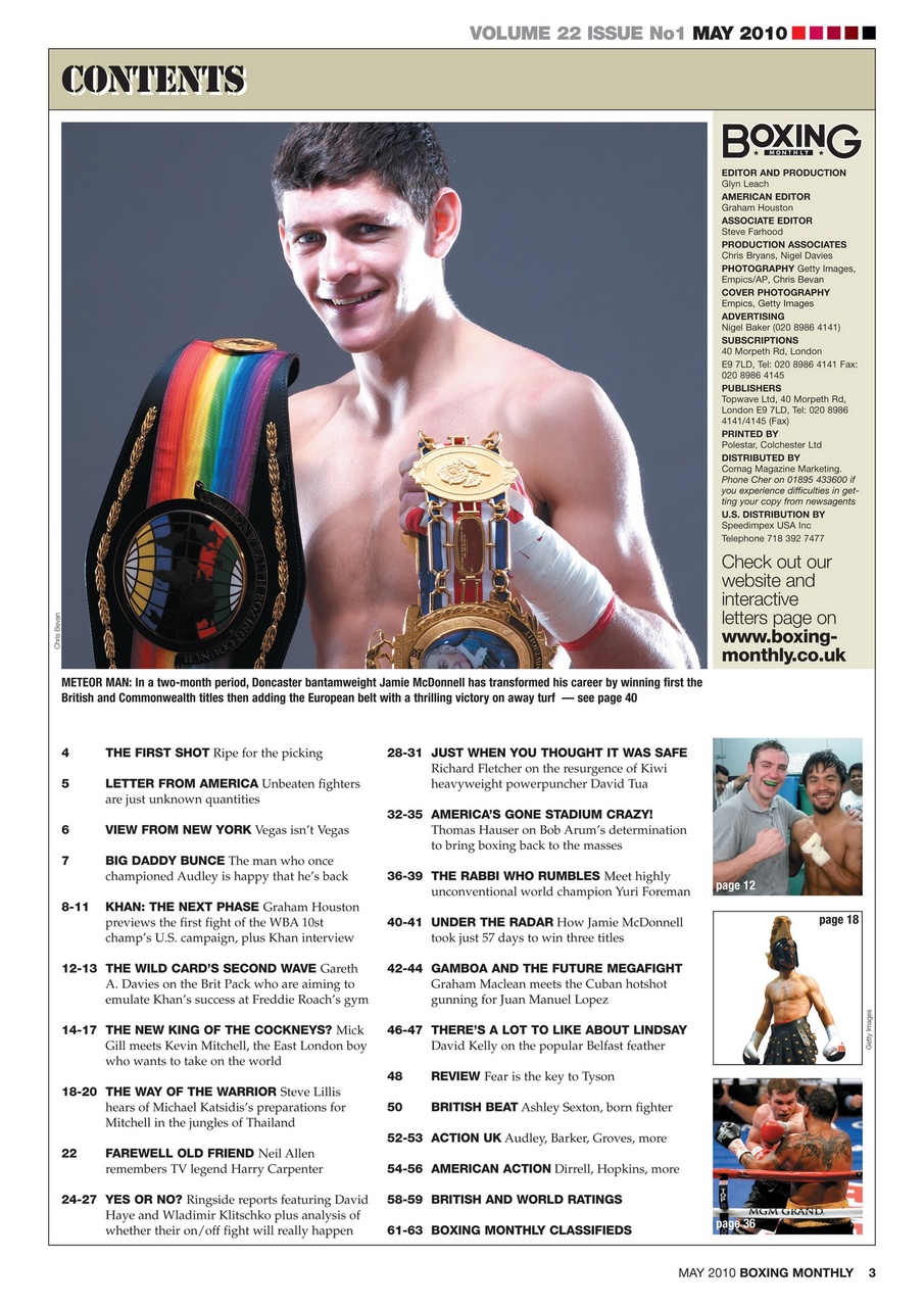 Boxing Monthly Preview Pages