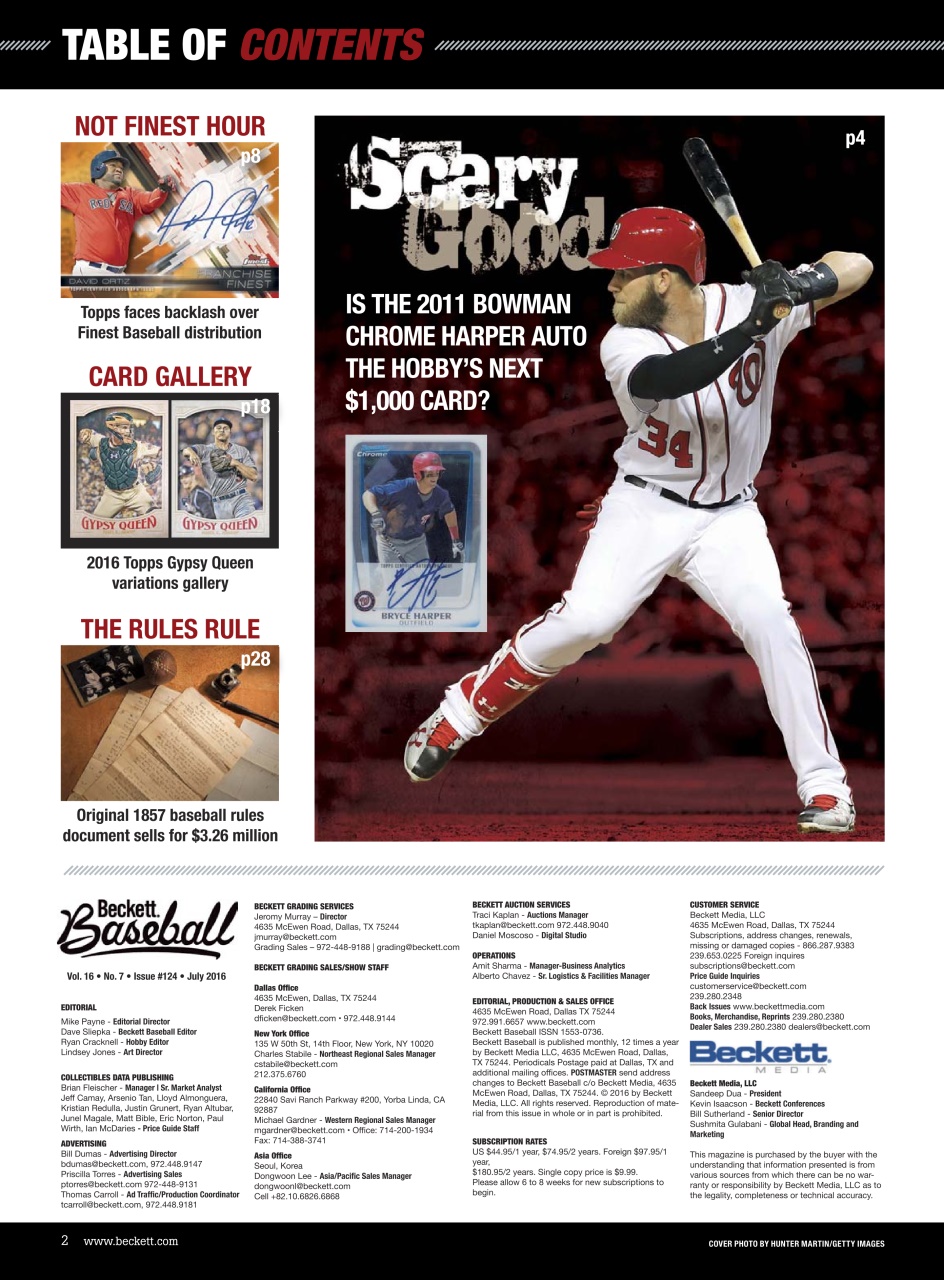 Beckett Baseball Magazine Preview Pages