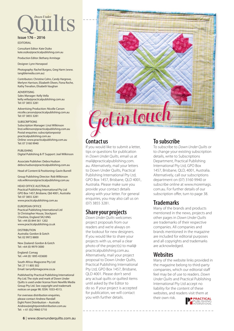 Down Under Quilts Preview Pages