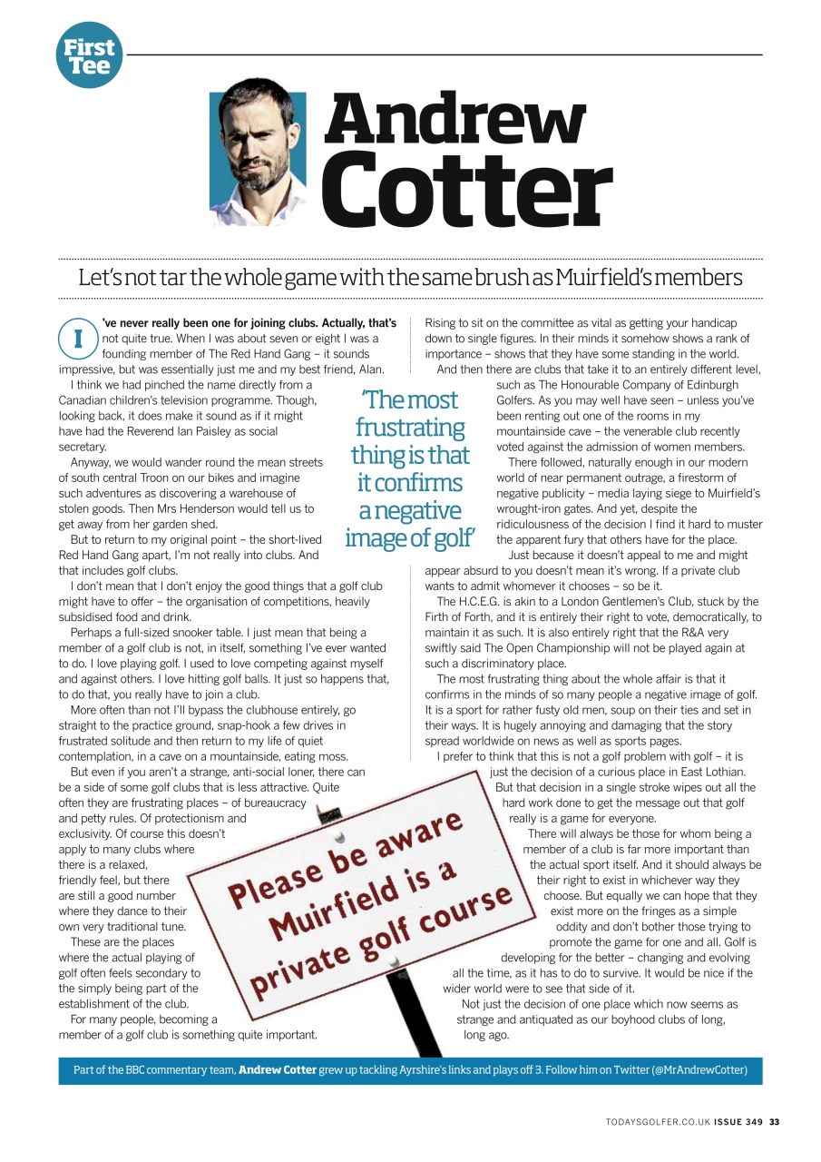 Today's Golfer Preview Pages