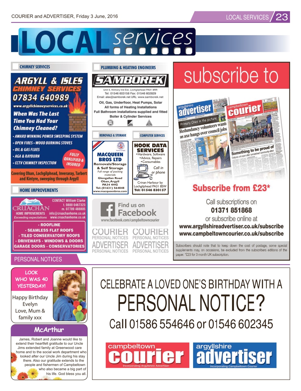 Argyllshire Advertiser Preview Pages