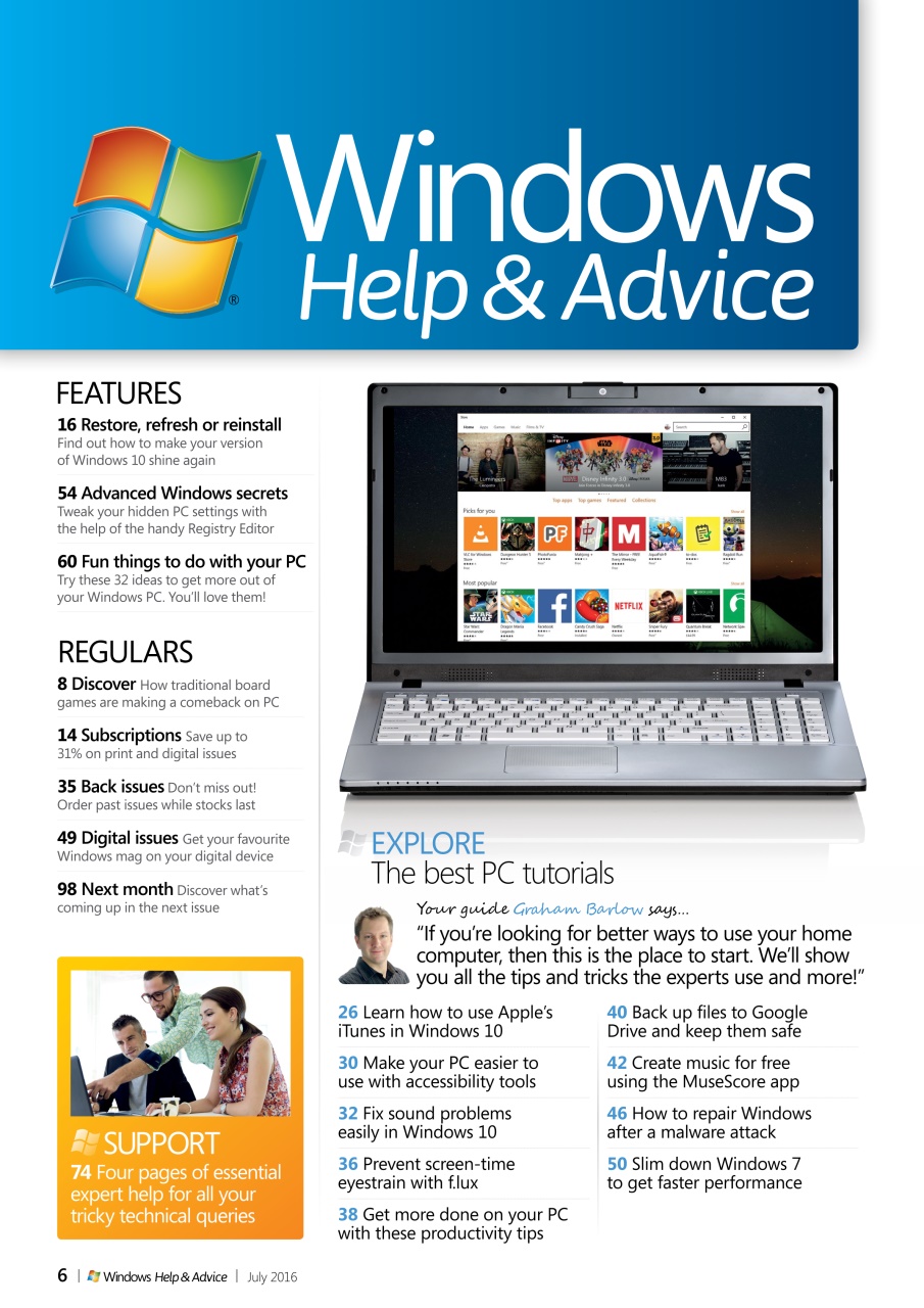 Windows Help & Advice Preview Pages