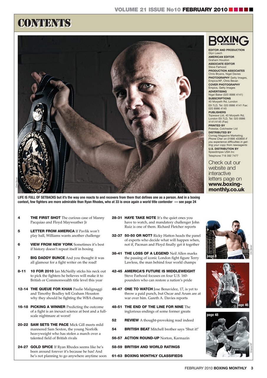 Boxing Monthly Preview Pages